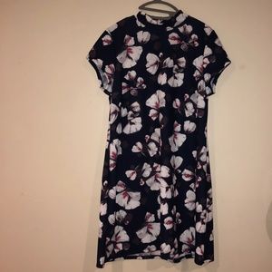 High neck patterned tunic/dress